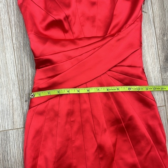 Karen Millen red satin like midi dress halter top size 2 - Picture 12 of 16